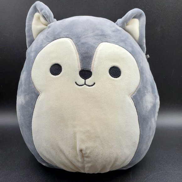Kellytoy Squishmallows, Ryan Husky Dog 10", Soft Gray Plush - Picture 1 of 7